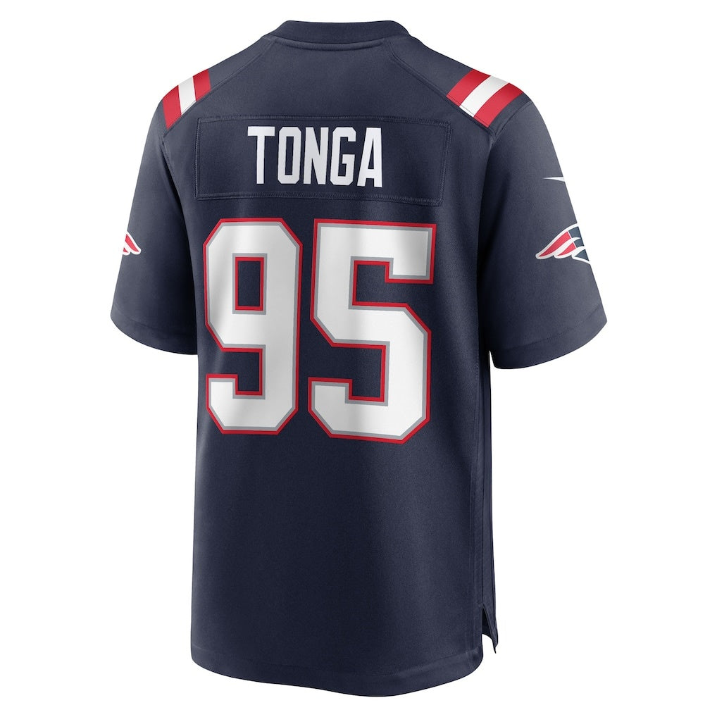 NE.Patriots #95 Khyiris Tonga Navy Team Game Stitched American Football Jerseys