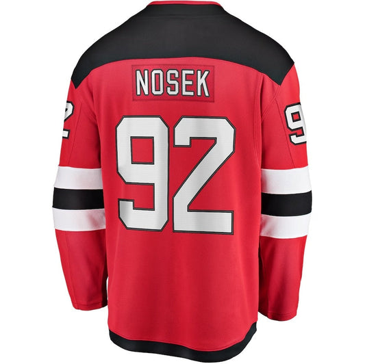 NJ.Devils #92 Tomas Nosek Fanatics Home Breakaway Jersey - Red Stitched American Hockey Jerseys CustomName