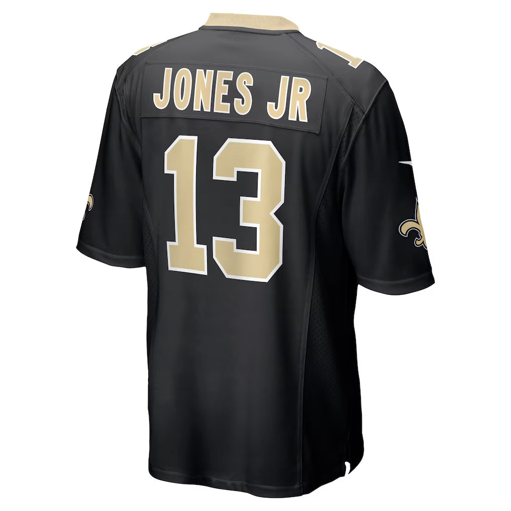 NO.Saints #13 Velus Jones Jr. Black Team Game Stitched American Football Jersey