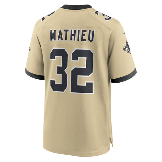 NO.Saints #32 Tyrann Mathieu Gold Gameday Golds Alternate Game Player Stitched American Football Jersey