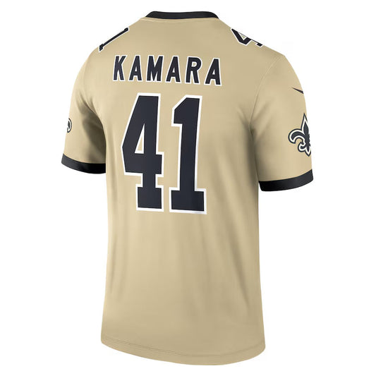NO.Saints #41 Alvin Kamara Gold Gameday Golds Alternate Legend Player Performance Top Stitched American Football Jersey