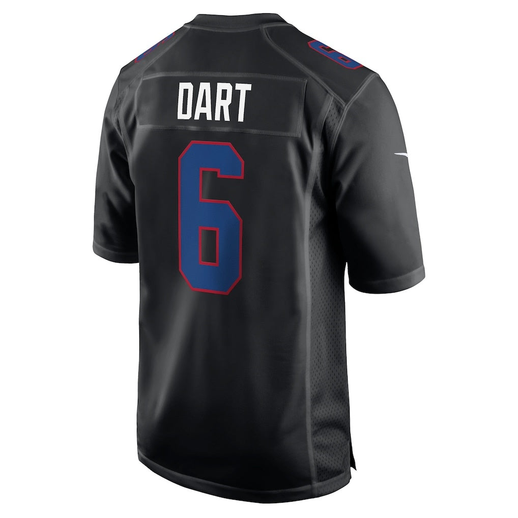 NY.Giants #6 Jaxson Dart Carbon Black Fashion Game Stitched American Football Jerseys CustomName
