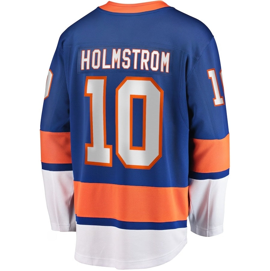 NY.Islanders #10 Simon Holmstrom Fanatics Home Premier Breakaway Player Jersey - Blue Stitched American Hockey Jerseys CustomName