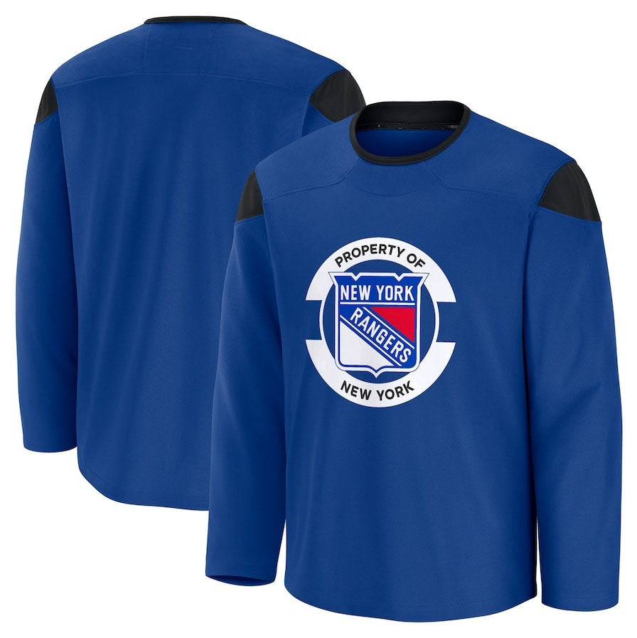 NY.Rangers Fanatics Team Practice Jersey - Blue Stitched American Hockey Jerseys CustomName