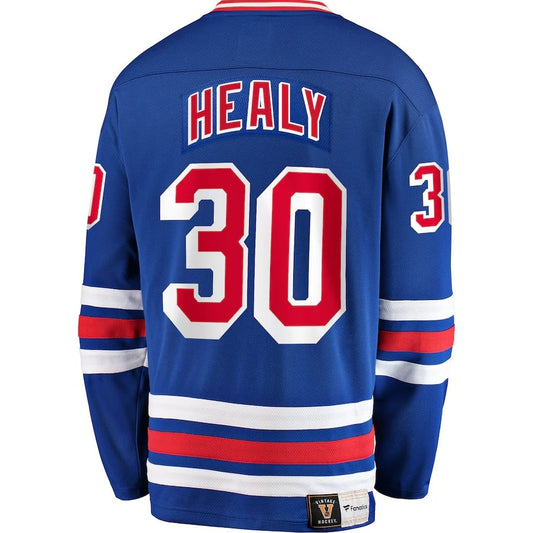 NY.Rangers #30 Glenn Healy Fanatics Premier Breakaway Retired Player Jersey - Blue Stitched American Hockey Jerseys CustomName