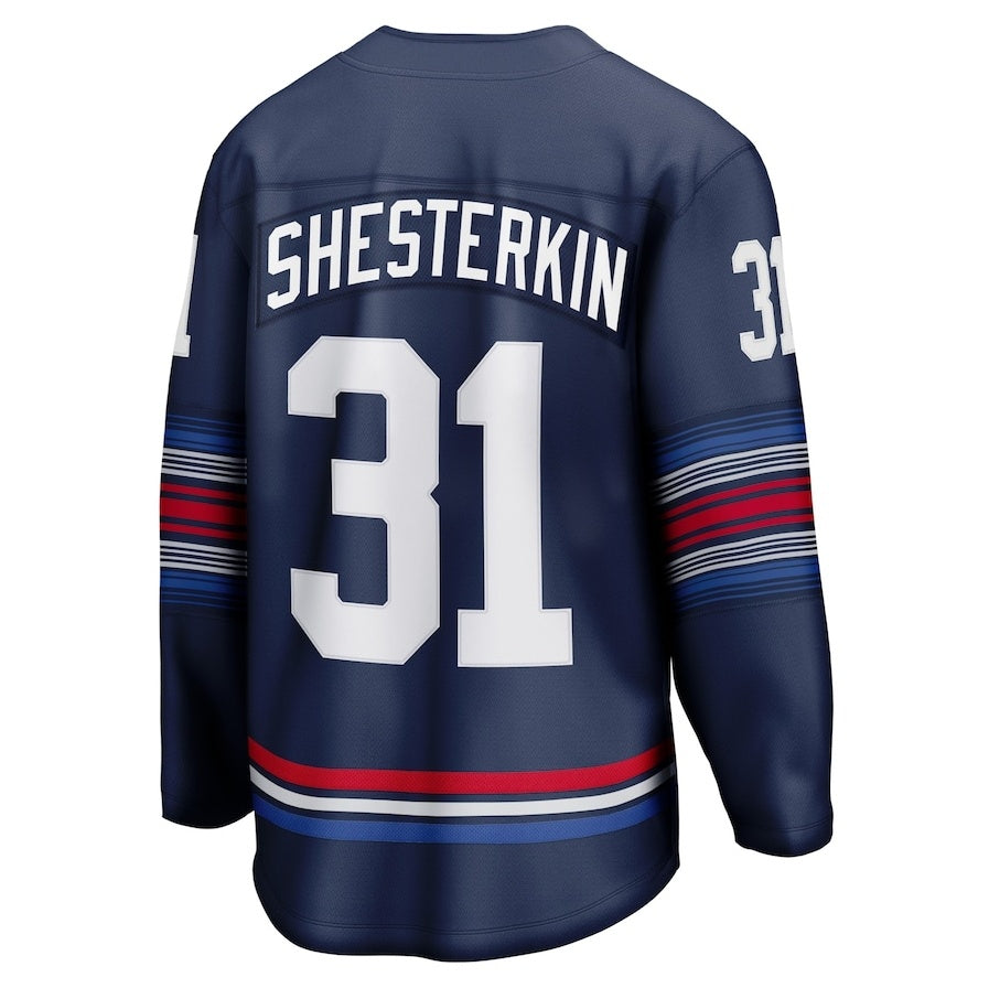 NY.Rangers #31 Igor Shesterkin Fanatics Alternate Premier Breakaway Player Jersey - Navy Stitched American Hockey Jerseys CustomName