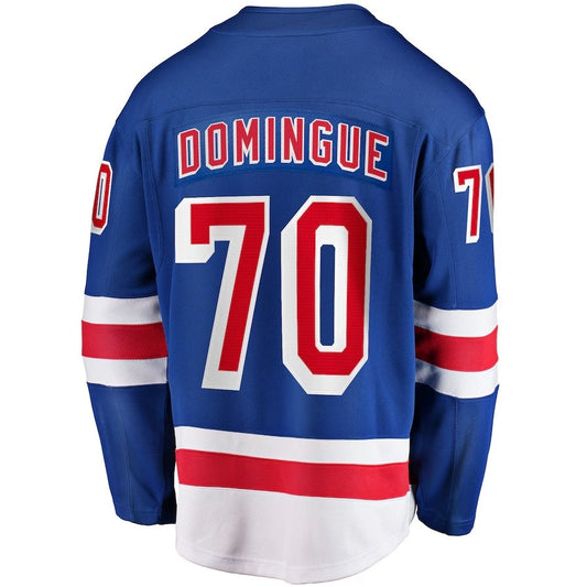 NY.Rangers #70 Louis Domingue Fanatics Home Breakaway Jersey - Blue Stitched American Hockey Jerseys CustomName