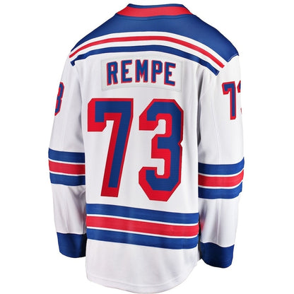 NY.Rangers #73 Matt Rempe Fanatics Away Premier Breakaway Player Jersey - White Stitched American Hockey Jerseys CustomName