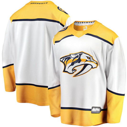N.Predators Fanatics Branded Breakaway Away Jersey White Stitched American Hockey Jerseys CustomName