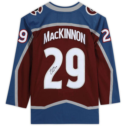 C.Avalanche #29 Nathan MacKinnon Fanatics Authentic Autographed Burgundy Stitched American Hockey Jerseys CustomName