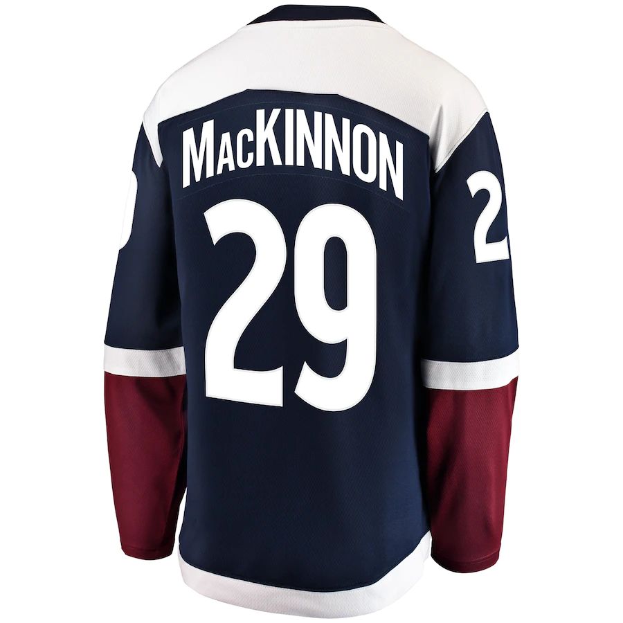 C.Avalanche #29 Nathan MacKinnon Fanatics Branded Alternate Breakaway Player Jersey Stitched American Hockey Jerseys CustomName