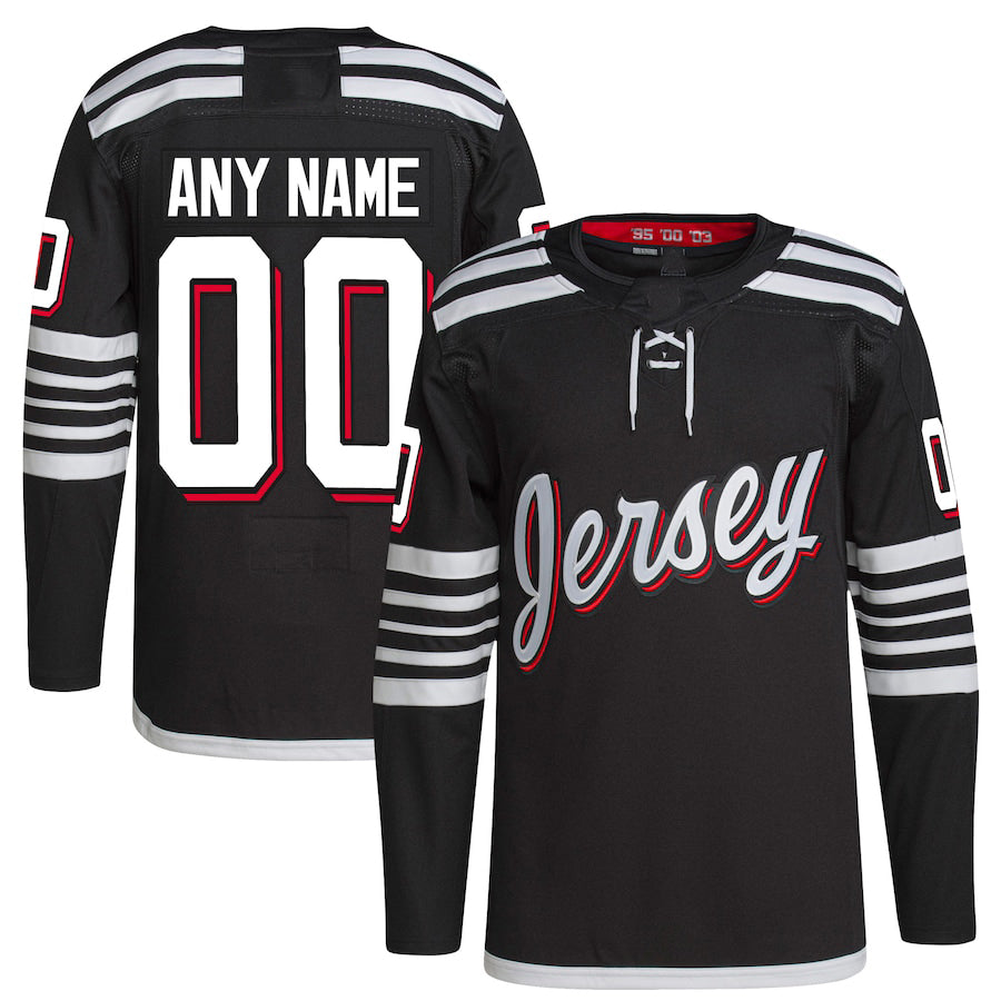 Custom NJ.Devils 2021-22 Alternate Primegreen Authentic Pro Black Stitched American Hockey Jerseys CustomName
