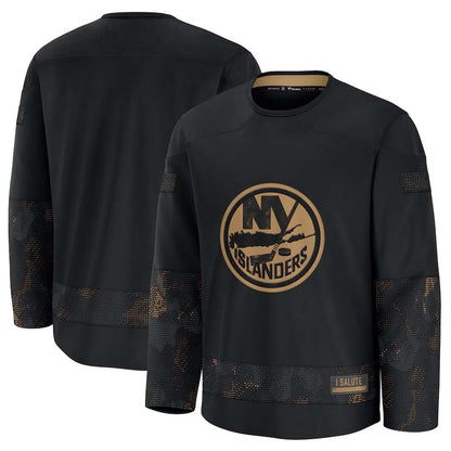 NY.Islanders Fanatics 2024 Military Appreciation Practice Jersey - Black Stitched American Hockey Jerseys CustomName