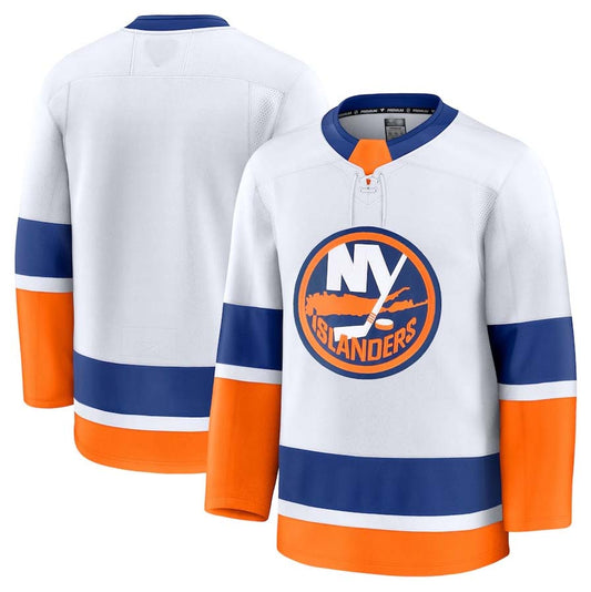 NY.Islanders Fanatics Away Premium Jersey - White Stitched American Hockey Jerseys CustomName