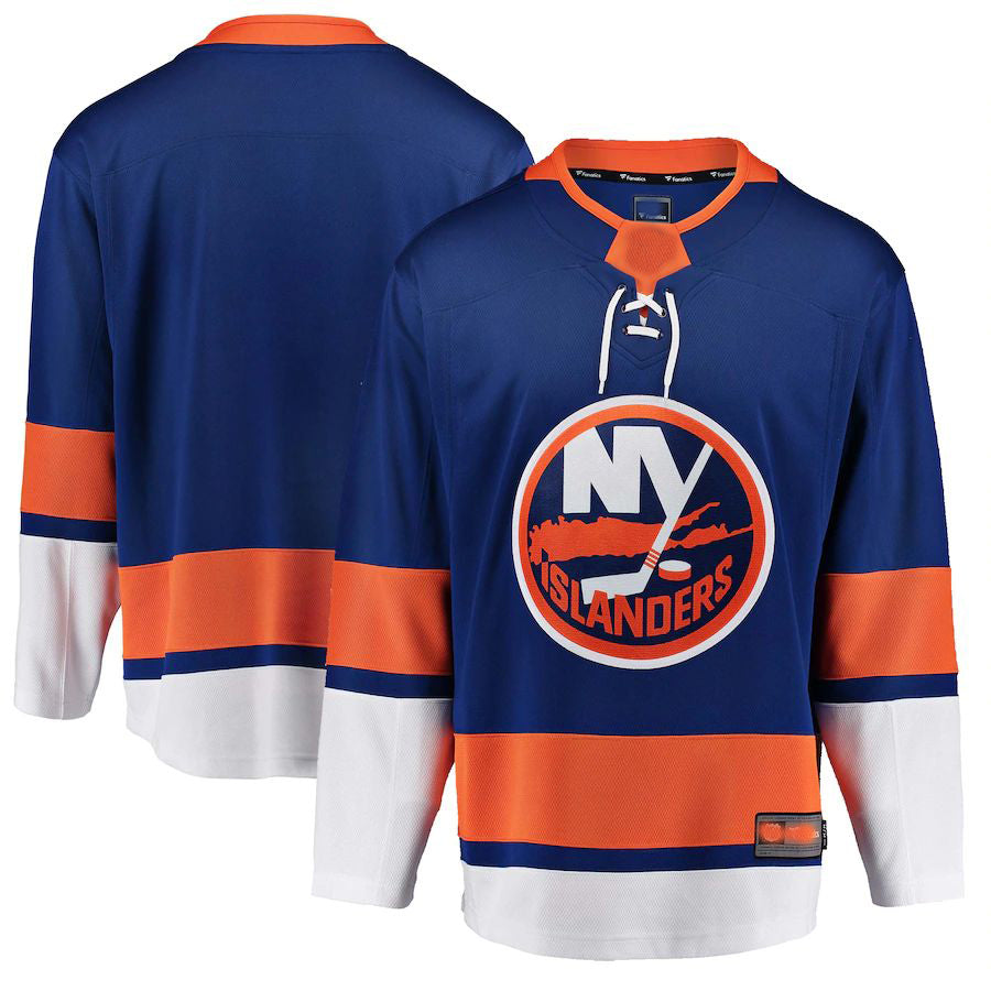 NY.Islanders Fanatics Branded Breakaway Home Jersey Blue Stitched American Hockey Jerseys CustomName