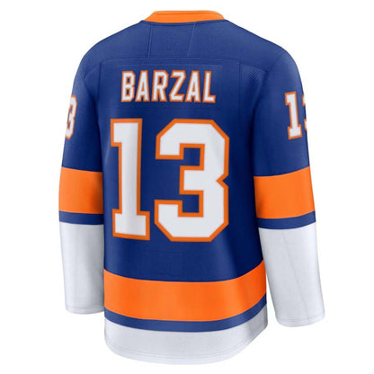 NY.Islanders #13 Mathew Barzal Fanatics Home Premium Jersey - Royal Stitched American Hockey Jerseys CustomName