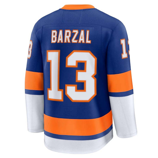 NY.Islanders #13 Mathew Barzal Fanatics Home Premium Jersey - Royal Stitched American Hockey Jerseys CustomName