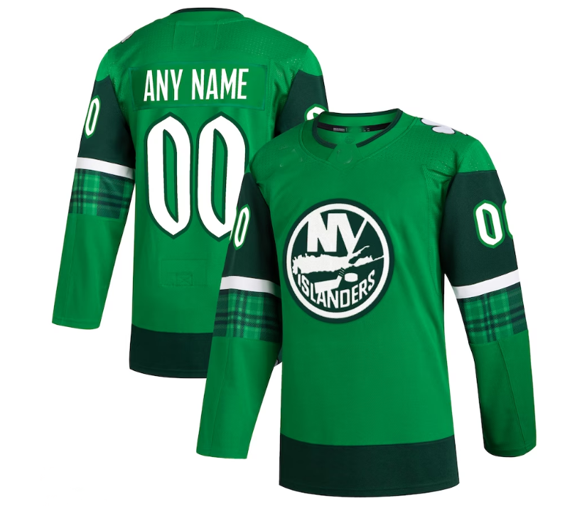 NY.Islanders 2023 St. Patrick's Day Primegreen Authentic Custom Jersey - Kelly Green Stitched American Hockey Jerseys CustomName