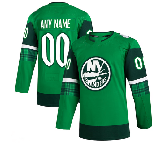 NY.Islanders 2023 St. Patrick's Day Primegreen Authentic Custom Jersey - Kelly Green Stitched American Hockey Jerseys CustomName