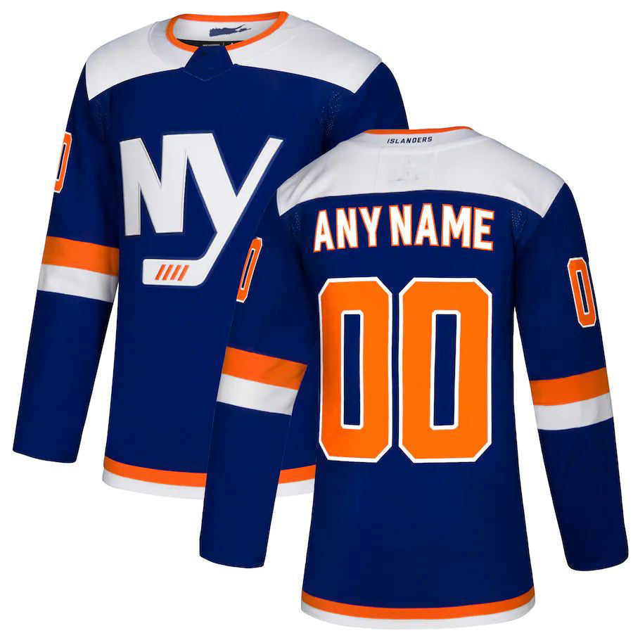 Custom New York Islanders Alternate Authentic Jersey Blue Stitched American Hockey Jerseys CustomName