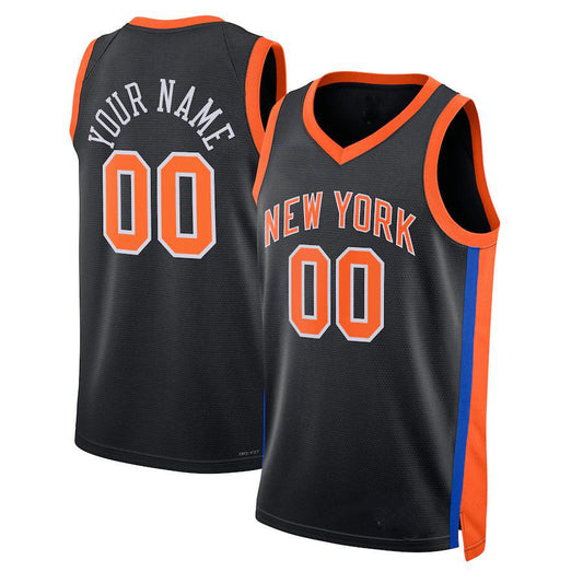 Custom NY.Knicks Unisex 2022-23 Swingman  Jersey  City Edition Black Stitched Basketball Jersey
