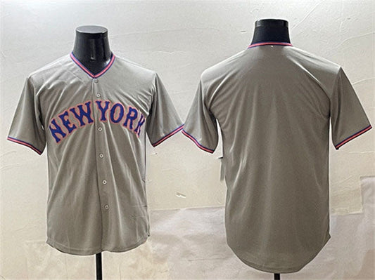 New York Mets Team Big Logo Gray 2025 Limited Stitched Baseball Jersey