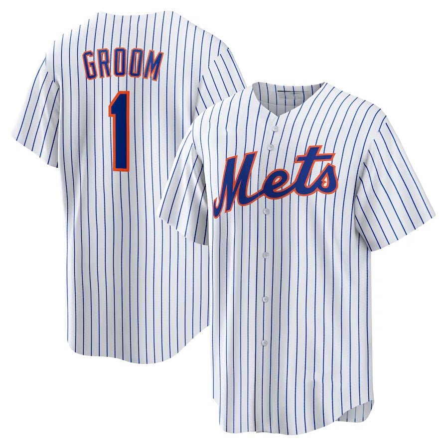 New York Mets #1 Groom Home Replica Jersey - White Stitched Baseball Jersey