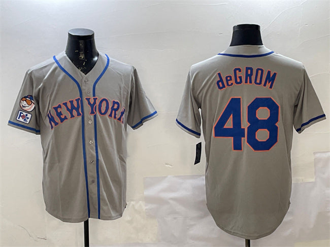 New York Mets #48 Jacob DeGrom Grey 2025 Spring Training Cool Base Stitched Baseball Jersey