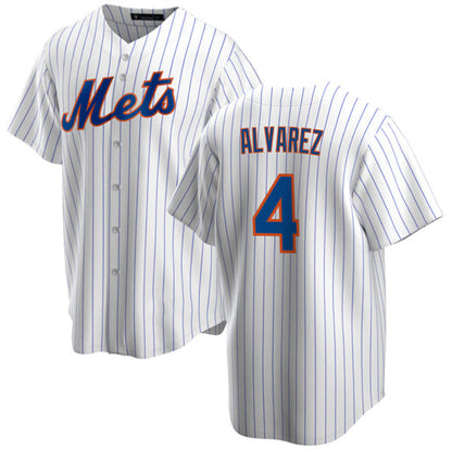 New York Mets #4 Francisco ¨¢lvarez White Cool Base Stitched Baseball Jersey