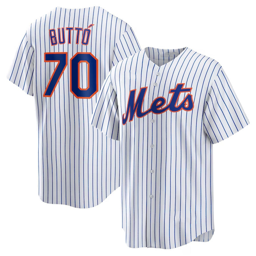 New York Mets #70 Jose Butto Home Replica Jersey - White Stitched Baseball Jersey