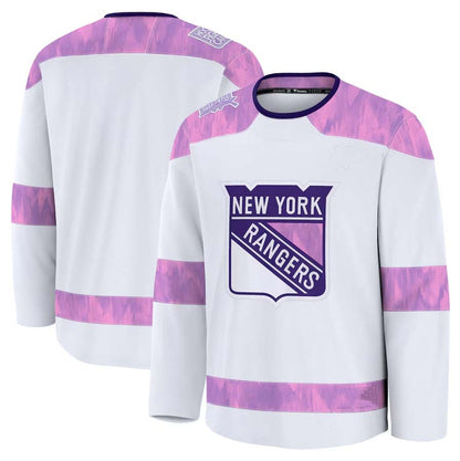 NY.Rangers Fanatics 2024 Hockey Fights Cancer Practice Jersey - White Stitched American Hockey Jerseys CustomName