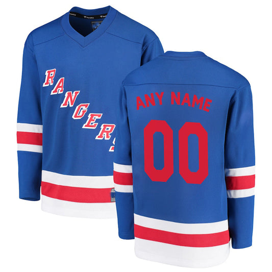 Custom NY.Rangers Fanatics Branded Home Replica Royal Stitched American Hockey Jerseys CustomName
