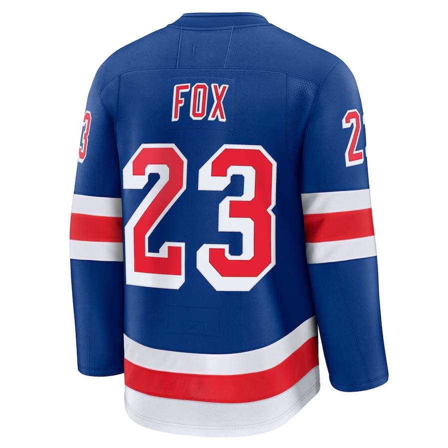 NY.Rangers #23 Adam Fox Fanatics Home Premium Jersey - Blue Stitched American Hockey Jerseys CustomName