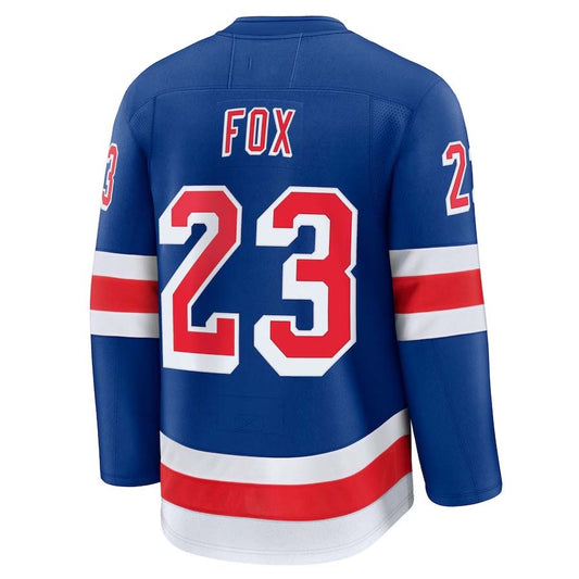 NY.Rangers #23 Adam Fox Fanatics Home Premium Jersey - Blue Stitched American Hockey Jerseys CustomName