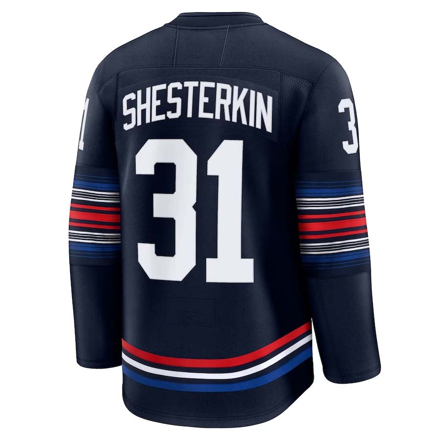 NY.Rangers #31 Igor Shesterkin Fanatics Alternate Premium Jersey - Navy Stitched American Hockey Jerseys CustomName