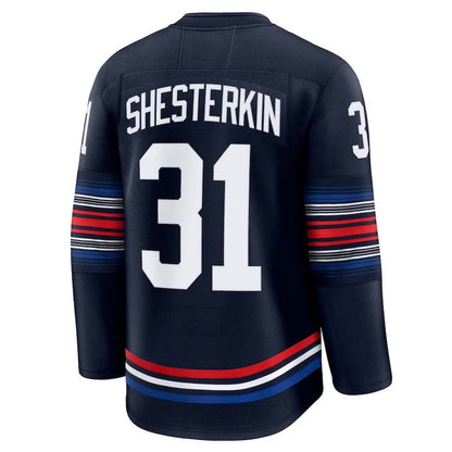 NY.Rangers #31 Igor Shesterkin Fanatics Alternate Premium Jersey - Navy Stitched American Hockey Jerseys CustomName