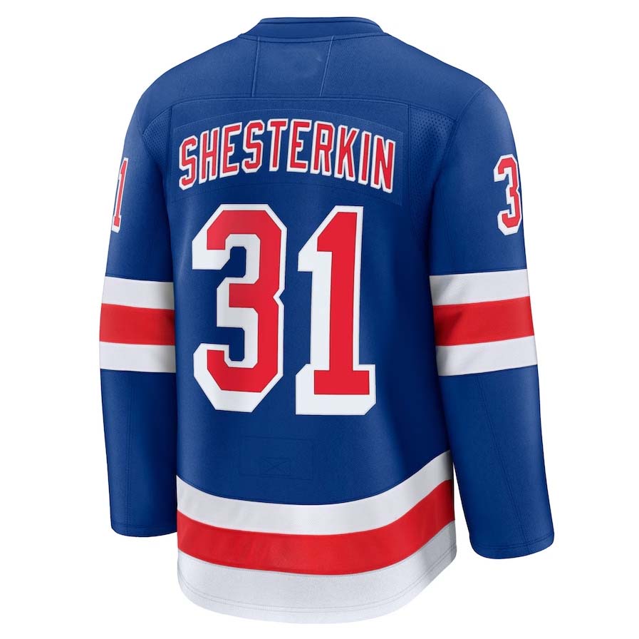 NY.Rangers #31 Igor Shesterkin Fanatics Alternate Premium Jersey - Blue Stitched American Hockey Jerseys CustomName