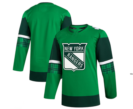 NY.Rangers 2023 St. Patrick's Day Primegreen Authentic Jersey - Kelly Green Stitched American Hockey Jerseys CustomName