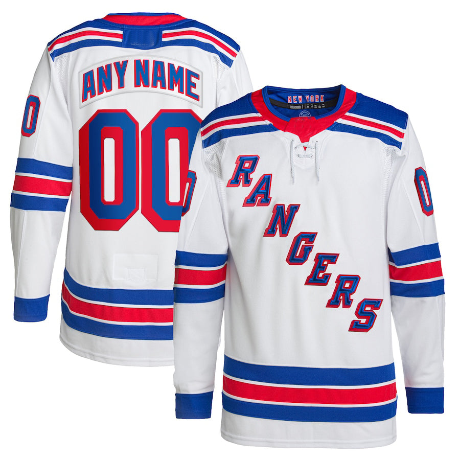 Custom NY.Rangers Away Primegreen Authentic Pro White Stitched American Hockey Jerseys CustomName