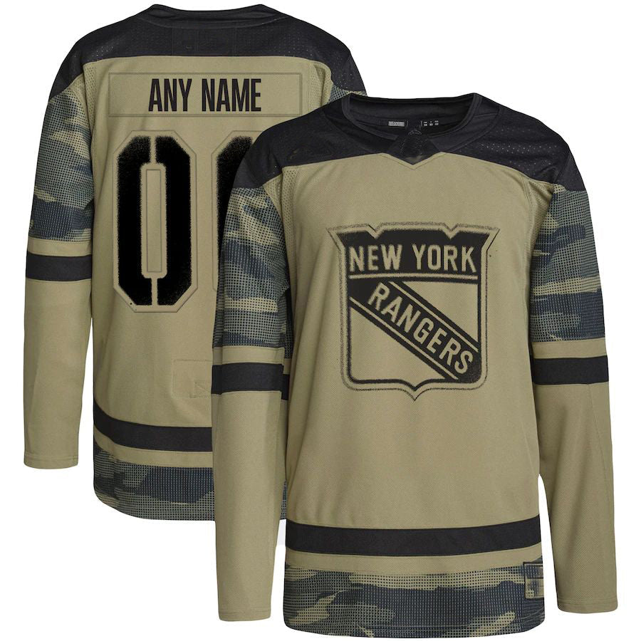 Custom NY.Rangers Military Appreciation Team Authentic Practice Camo Stitched American Hockey Jerseys CustomName