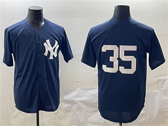 New York Yankees #35 Cody Bellinger Navy Cool Base Stitched Baseball Jersey