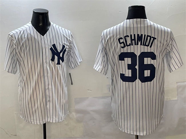 New York Yankees #36 Clarke Schmidt White Cool Base Stitched Baseball Jersey