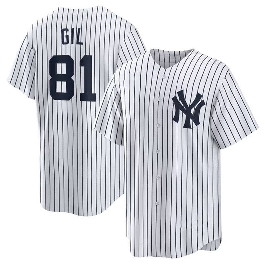 New York Yankees #81 Luis Gil Home Replica Jersey - White Stitched Baseball Jersey