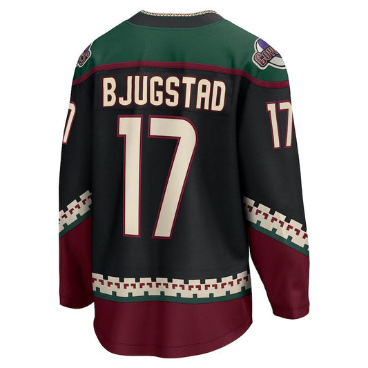 A.Coyotes #17 Nick Bjugstad Fanatics Branded Home Breakaway Player Jersey Black Stitched American Hockey Jerseys CustomName