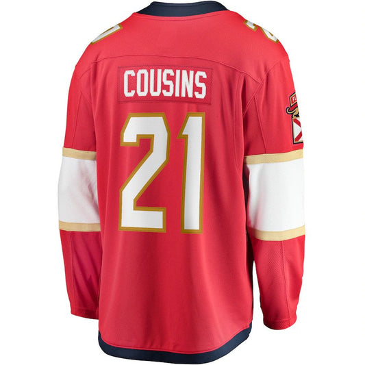 F.Panthers #21 Nick Cousins Fanatics Branded Home Breakaway Player Jersey Red Stitched American Hockey Jerseys CustomName