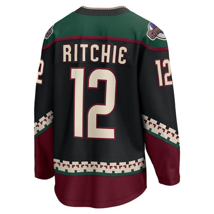 A.Coyotes #12 Nick Ritchie Fanatics Branded Home Breakaway Player Jersey Black Stitched American Hockey Jerseys CustomName