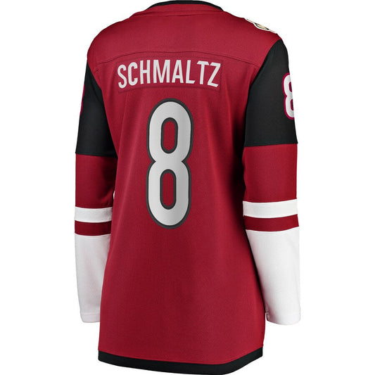 A.Coyotes #8 Nick Schmaltz Fanatics Branded Home Breakaway Player Jersey Garnet Stitched American Hockey Jerseys CustomName