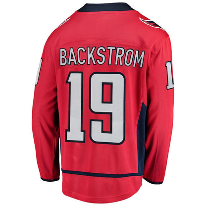W.Capitals #19 Nicklas Backstrom Fanatics Branded Breakaway Player Jersey Red Stitched American Hockey Jerseys CustomName