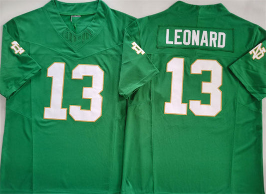 N.Dame Fighting Irish #13 Riley Leonard Green 2024 F.U.S.E. Limited Stitched Football  American College Jerseys