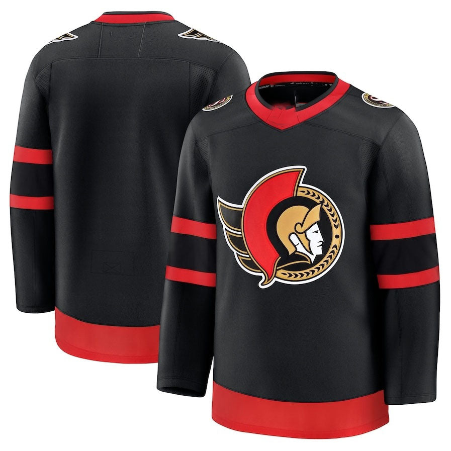 O.Senators Fanatics Home Premium Jersey - Black Stitched American Hockey Jerseys CustomName